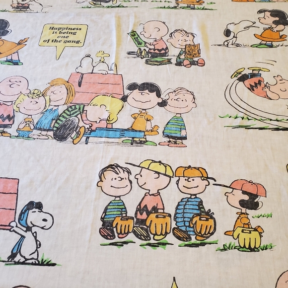 Vintage Charlie Brown Peanuts Flat Sheet 1966 - Picture 3 of 6
